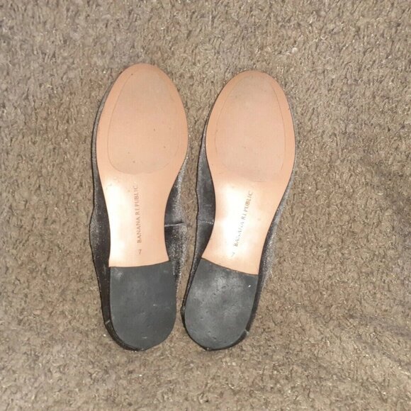 BANANA REPUBLIC-Demi Smoking Loafer-Gray Velvet-Slip On Flat-Sz 7-Excellent - Picture 7 of 7